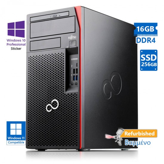 Fujitsu P758 Tower i5-8500/16GB DDR4/256GB SSD/DVD/10P Grade A+ Refurbished PC