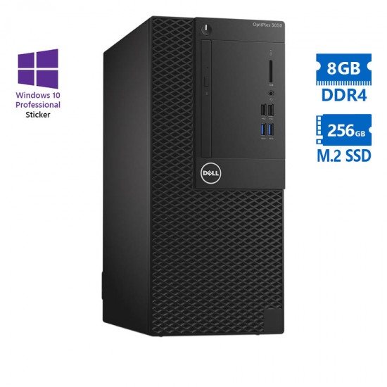 Dell (A-) 3050 Tower i5-6500/8GB DDR4/256GB M.2 SSD/DVD/10P Grade A- Refurbished PC