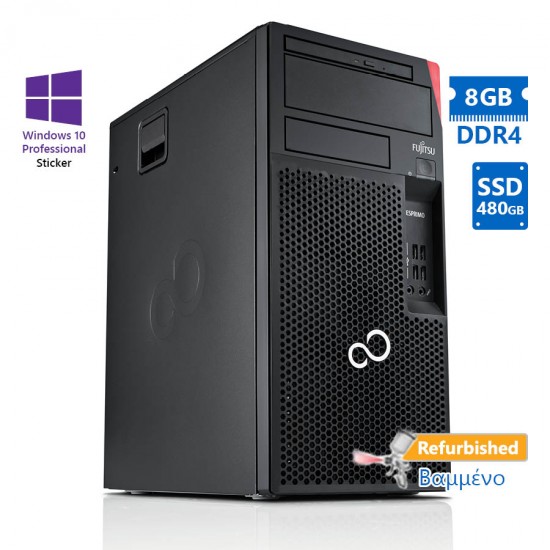 Fujitsu P558 Tower i5-8400/8GB DDR4/480GB SSD/DVD/10P Grade A+ Refurbished PC