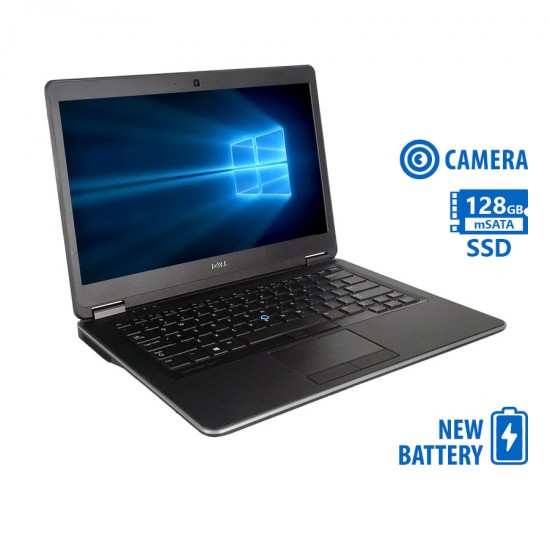 Dell (A-) Latitude E7440 i5-4300U/14/4GB/128GB mSATA SSD/No ODD/Camera/New Battery/Grade A- Refurbi