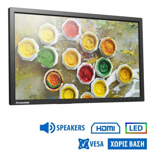 Used Monitor T2254p LED/Lenovo /22``/1680x1050/Wide/Black/No Stand/w/Speakers/D-SUB &amp; DP &amp; HDMI