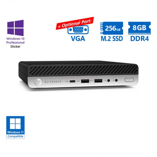 HP (A-) EliteDesk 800G4 DM i5-8500/8GB DDR4/256GB M.2 SSD/No ODD/10P Grade A- Refurbished PC