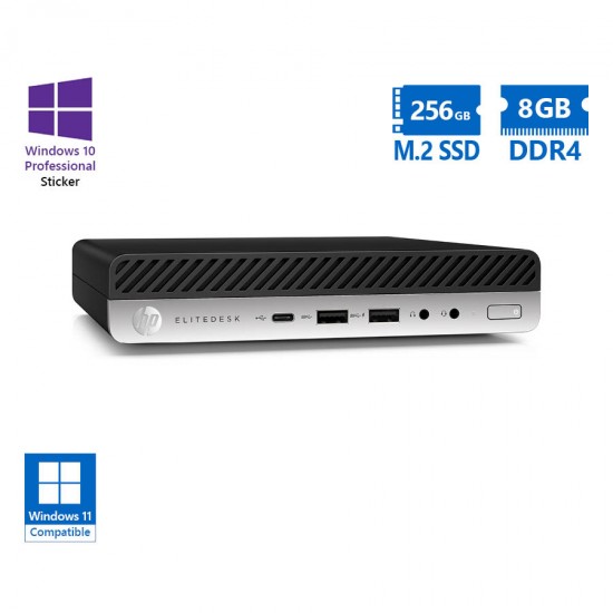 HP EliteDesk 800G4 DM i5-8500/8GB DDR4/256GB M.2 SSD/No ODD/10P Grade A Refurbished PC
