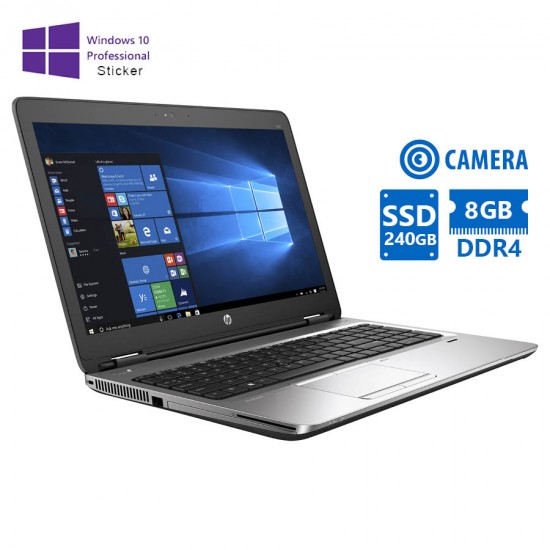 HP ProBook 650G2 i5-6200U/15.6/8GB DDR4/240GB SSD/DVD/Camera/10P Grade A Refurbished Laptop