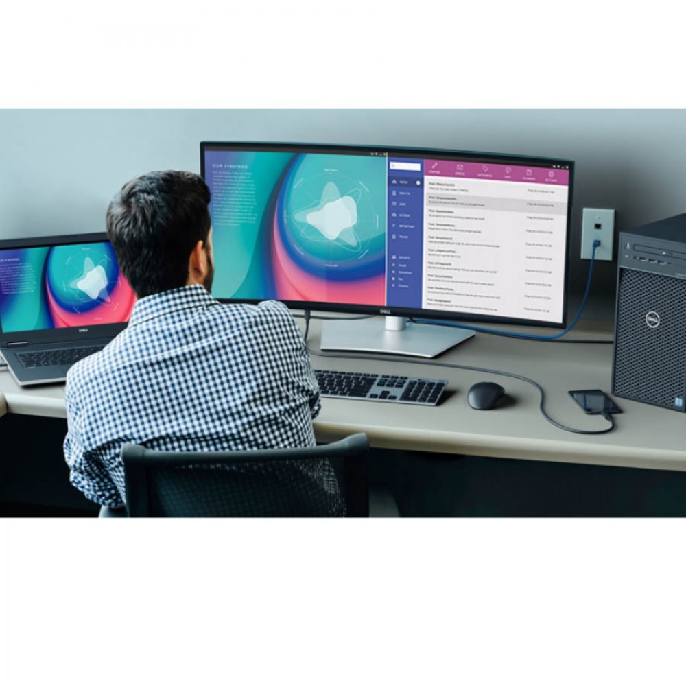 Used Monitor UltraSharp U3421WE Curved/Dell/34”UW-QHD 60Hz/3440x1440/Silver/Black/w/Speakers/DP &amp; 2x