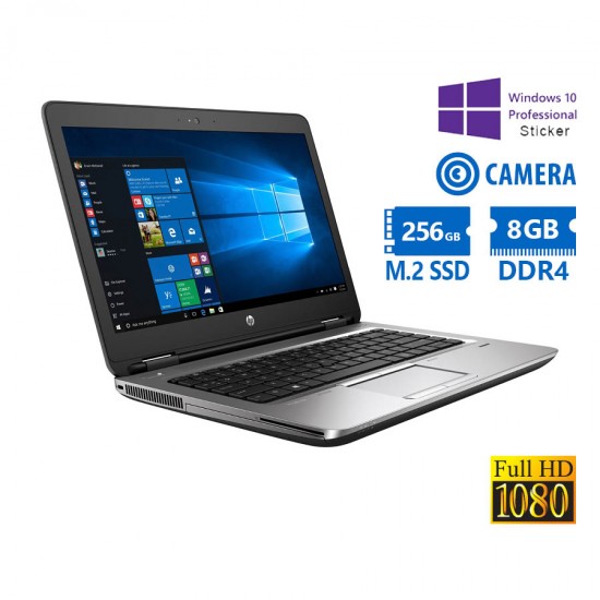 HP ProBook 640G4 i5-7200U/14”FHD/8GB DDR4/256GB M.2 SSD/DVD/Camera/10P Grade A Refurbished Laptop