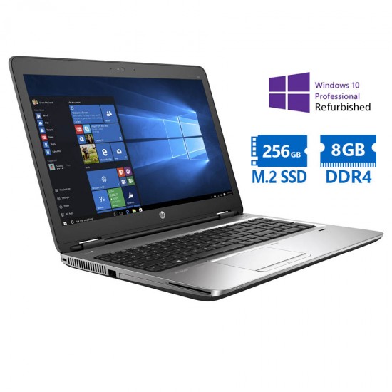 HP ProBook 650G2 i5-6300U/15.6”/8GB DDR4/256GB M.2 SSD/DVD/10P Grade A Refurbished Laptop