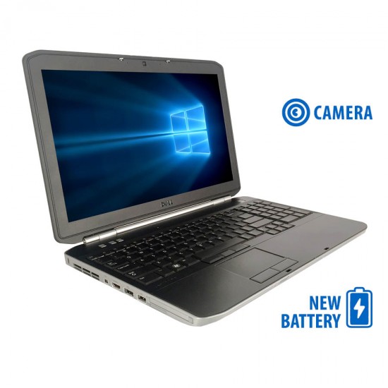 Dell Latitude E5520 i5-2540M/15.6”/4GB DDR3/250GB/DVD/Camera/New Battery/7P Grade A Refurbished Lapt