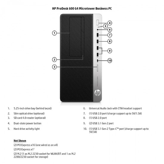 HP 600G4 Tower i5-8500/8GB DDR4/256GB M.2 SSD/DVD/10P Grade A+ Refurbished PC