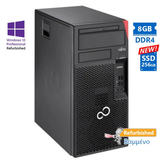 Fujitsu P557 Tower i3-7100/8GB DDR4/256GB SSD New/DVD/10P Grade A+ Refurbished PC