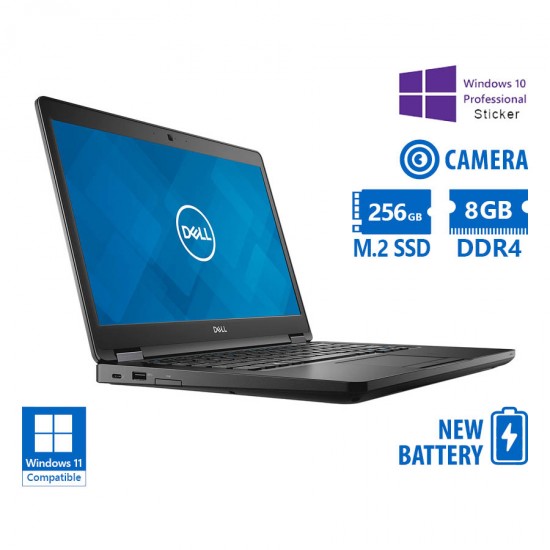 Dell (A-) Latitude 5490 i5-8350U/14\\&quot;/8GB DDR4/256GB M.2 SSD/No ODD/Camera/New Battery/10P Grade A- R